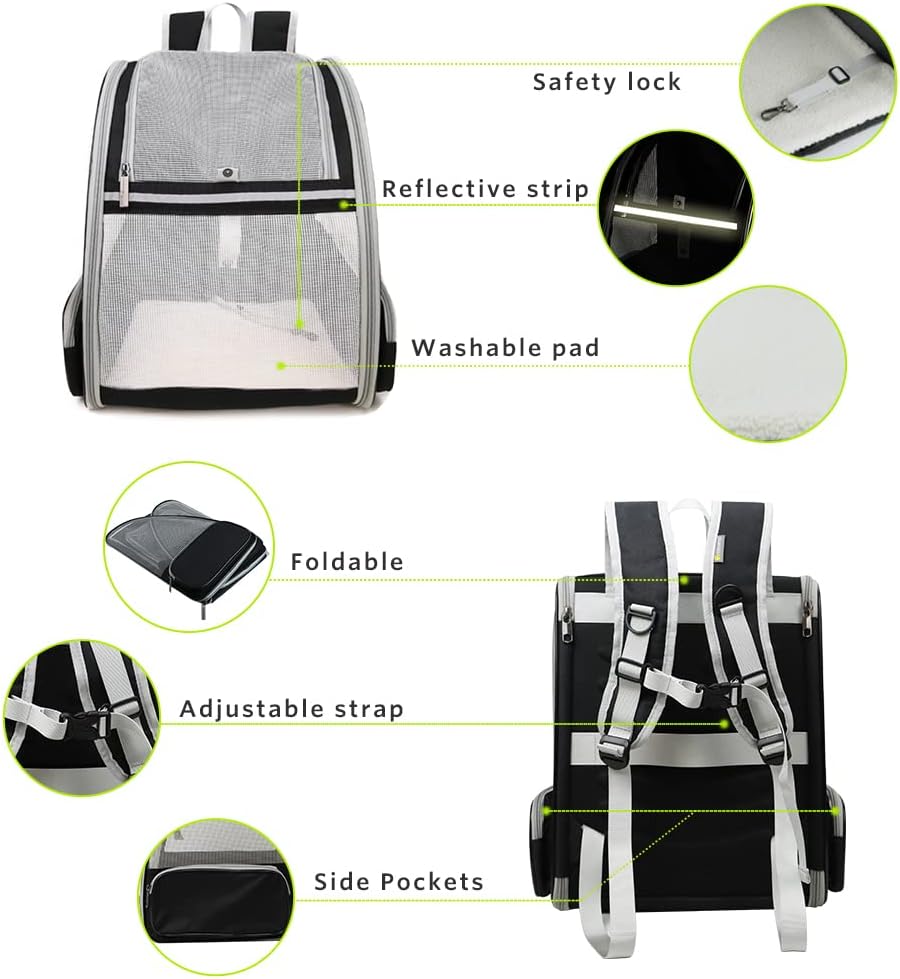 Texsens Innovative Traveler Bubble Backpack Pet Carriers for Cats and Dogs (Black) Texsens Innovative Traveler Bubble Backpack Pet Carriers for Cats and Dogs (Black)