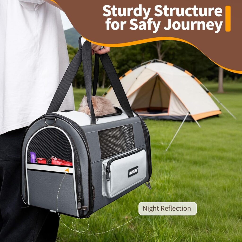 Collapsible small pet carrier for cat 15 lbs