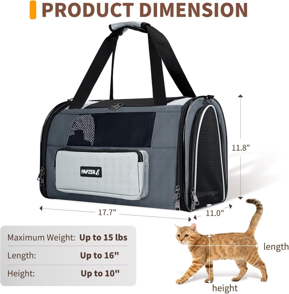 Collapsible small pet carrier for cat 15 lbs