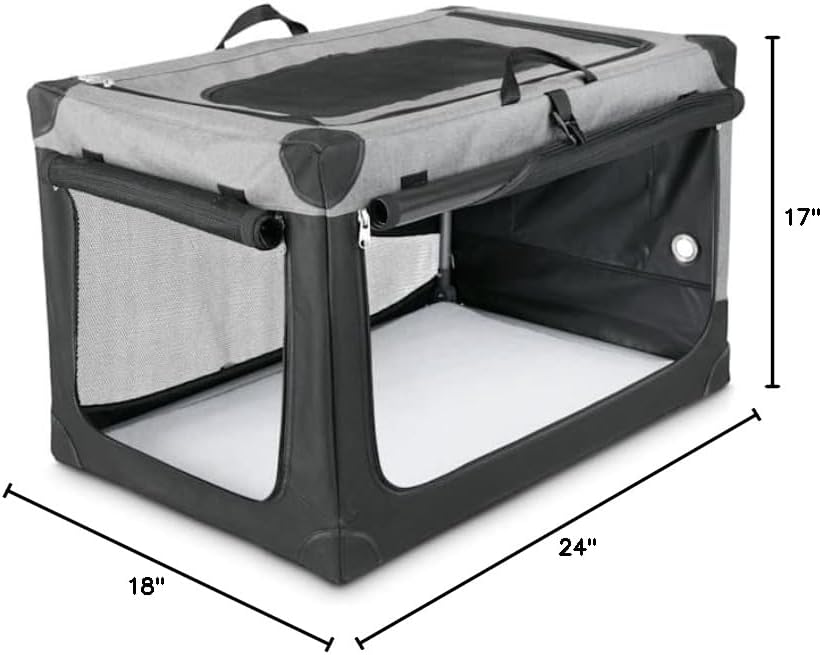 EveryYay Going Places Stow Go Portable Canvas Dog Crate 24 L X 18 W X 17 H EveryYay Going Places Stow Go Portable Canvas Dog Crate 24 L X 18 W X 17 H