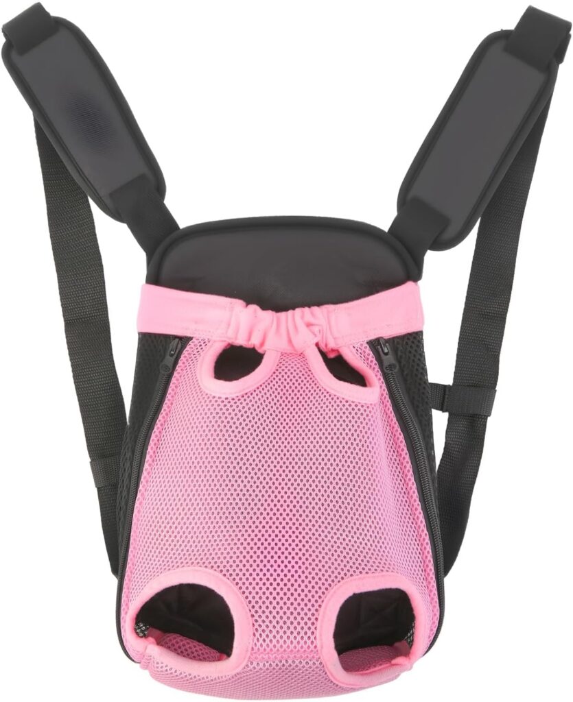 Inspack Dog Backpack Carrier/Cat Carrier, Adjustable Pet Front Carriers Travel Bag for Puppy Medium Dogs, Legs Out, Soft Ventilated Doggie Chest Carry Backpacks for Hiking/Camping, 2.5-4 lbs, Pink Inspack dog backpack carrier review