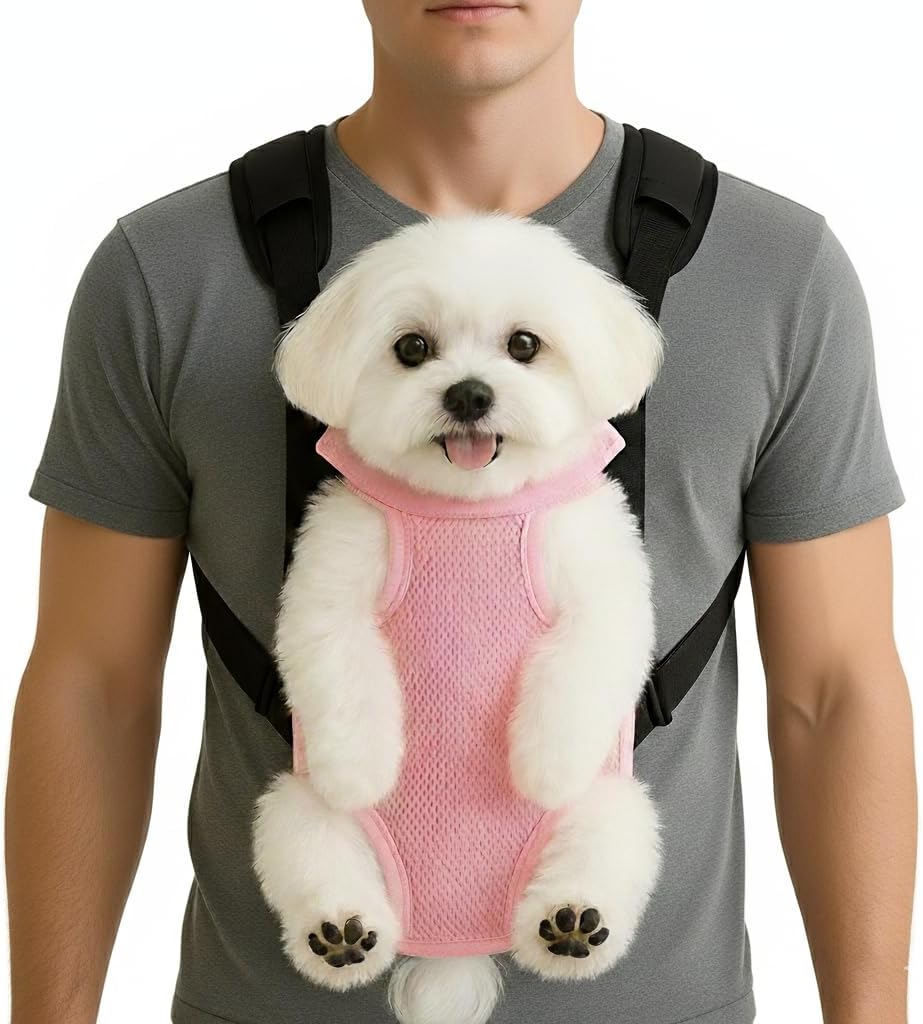 Inspack Dog Backpack Carrier/Cat Carrier, Adjustable Pet Front Carriers Travel Bag for Puppy Medium Dogs, Legs Out, Soft Ventilated Doggie Chest Carry Backpacks for Hiking/Camping, 2.5-4 lbs, Pink Inspack Dog Backpack Carrier/Cat Carrier, Adjustable Pet Front Carriers Travel Bag for Puppy Medium Dogs, Legs Out, Soft Ventilated Doggie Chest Carry Backpacks for Hiking/Camping, 2.5-4 lbs, Pink