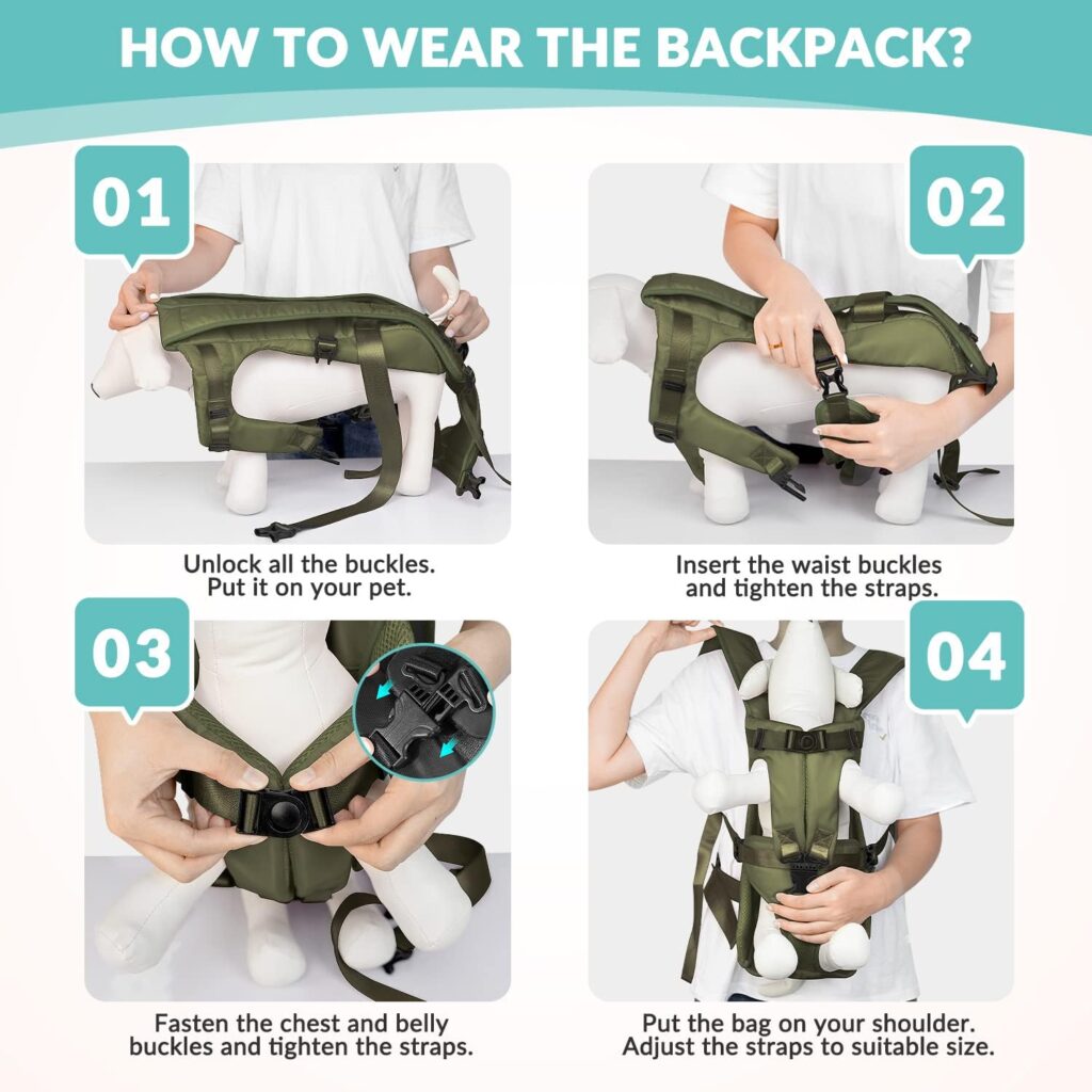 Lukovee dog backpack carrier (green x-large) review