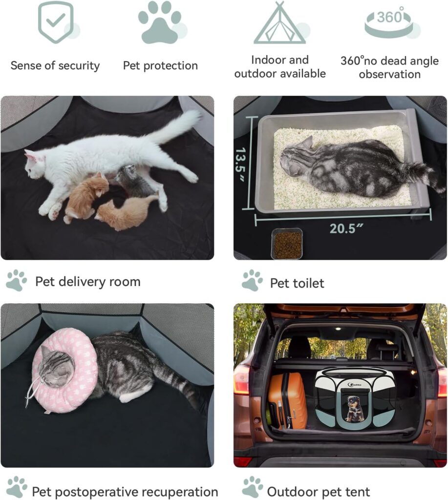 Siedihit dog cat playpen (grey small) review