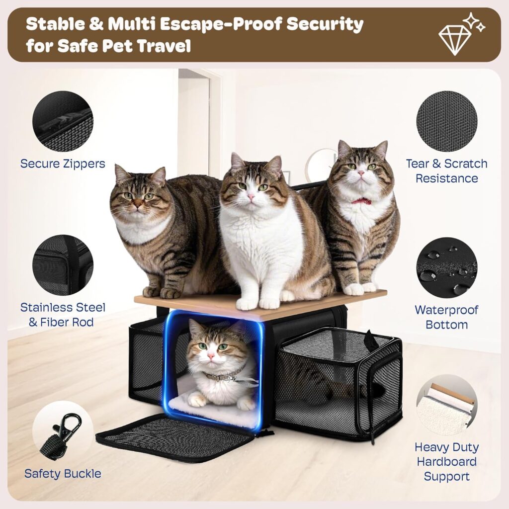 Top and 2 sides expandable pet carrier 17x11x9.5