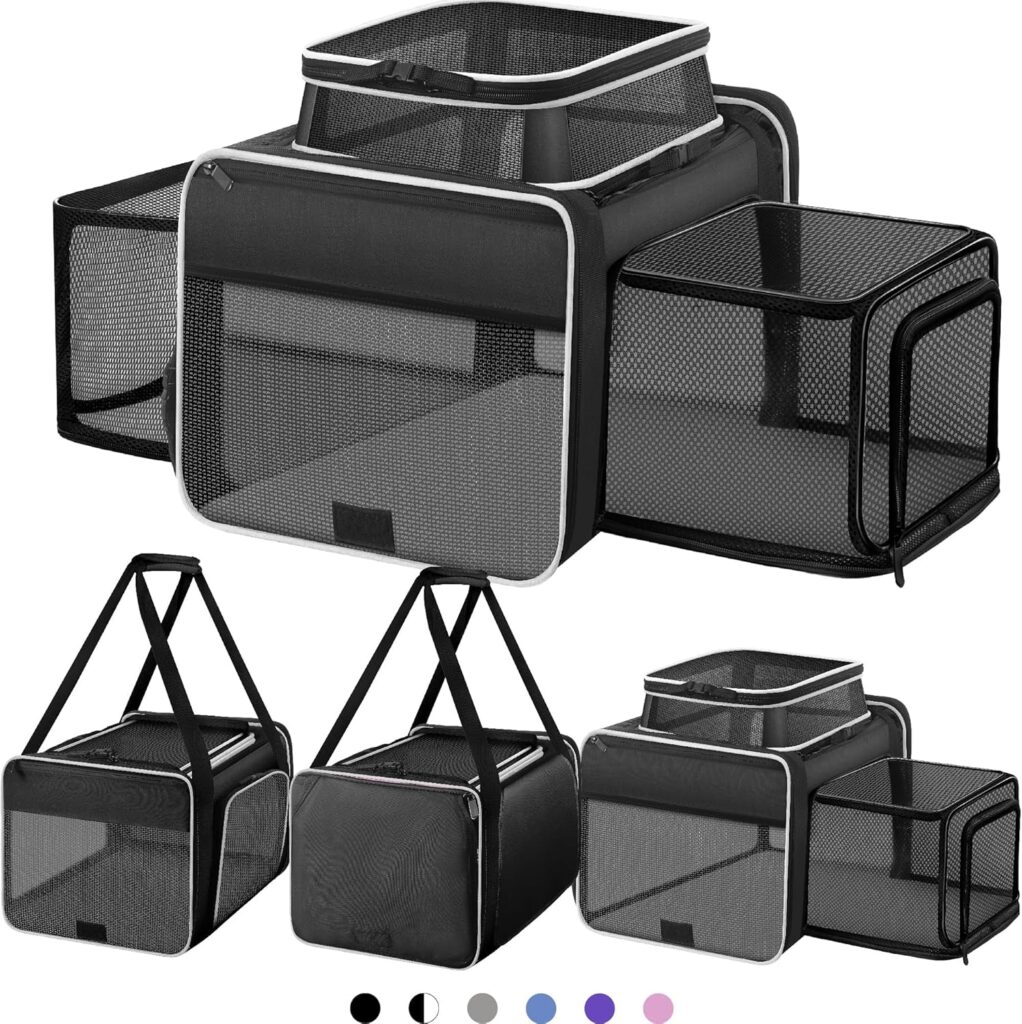 Top and 2 sides expandable pet carrier 17x11x9.5