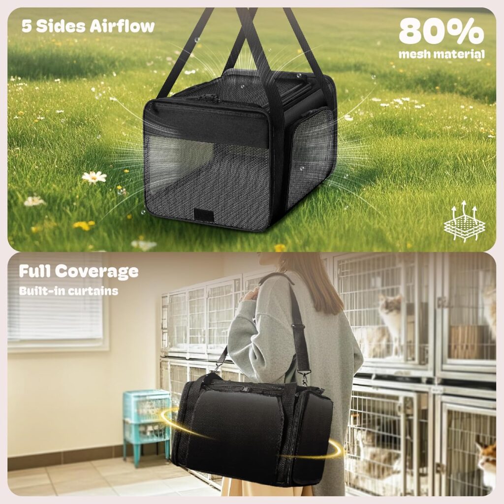Top and 2 sides expandable pet carrier 17x11x9.5