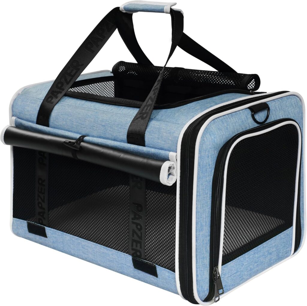 Top loading medium cat carrier with privacy curtain