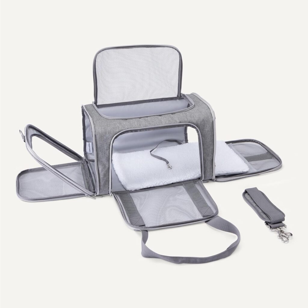 Amazon Basics Soft Cat Dog Carrier with Adjustable Shoulder Strap, Airline-Approved, Foldable and Portable Design, Mesh Ventilation, Folds Flat for Storage Amazon basics soft cat & dog carrier review