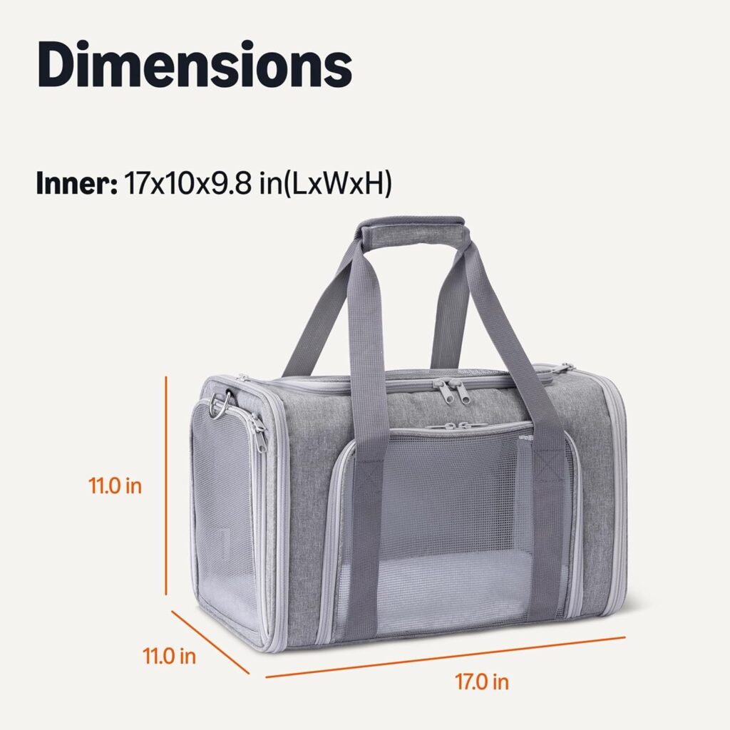 Amazon Basics Soft Cat Dog Carrier with Adjustable Shoulder Strap, Airline-Approved, Foldable and Portable Design, Mesh Ventilation, Folds Flat for Storage Amazon basics soft cat & dog carrier review