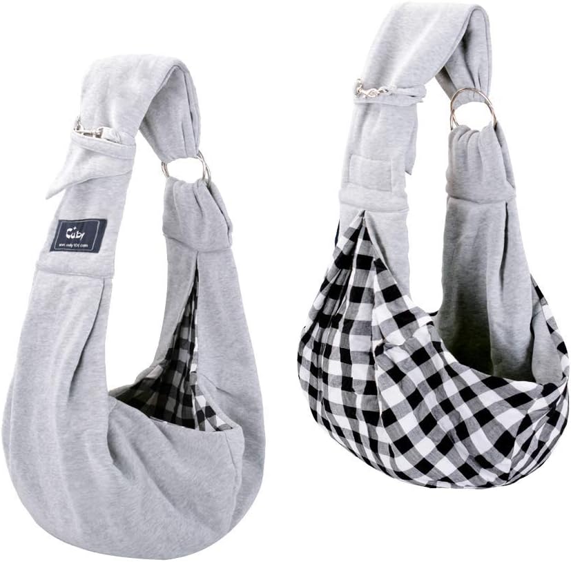 CUBY Dog and Cat Sling Carrier - Hands Free Reversible Pet Papoose Bag - Soft Pouch and Tote Design - Suitable for Puppy, Small Dogs Cats Outdoor (Pink, Unadjustable Strap) CUBY Dog and Cat Sling Carrier - Hands Free Reversible Pet Papoose Bag - Soft Pouch and Tote Design - Suitable for Puppy, Small Dogs Cats Outdoor (Pink, Unadjustable Strap)