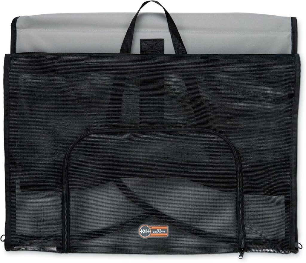 KH Pet Products Enclosed Dog Car Seat, Travel Safety Carrier for Pets, Dog Travel Car Seat, Soft-Sided Covered Cat Carrier, Washable Pad, Multiple Entrances, Mesh Windows - Medium 24 X 19 X 17in K&h pet products enclosed dog car seat review