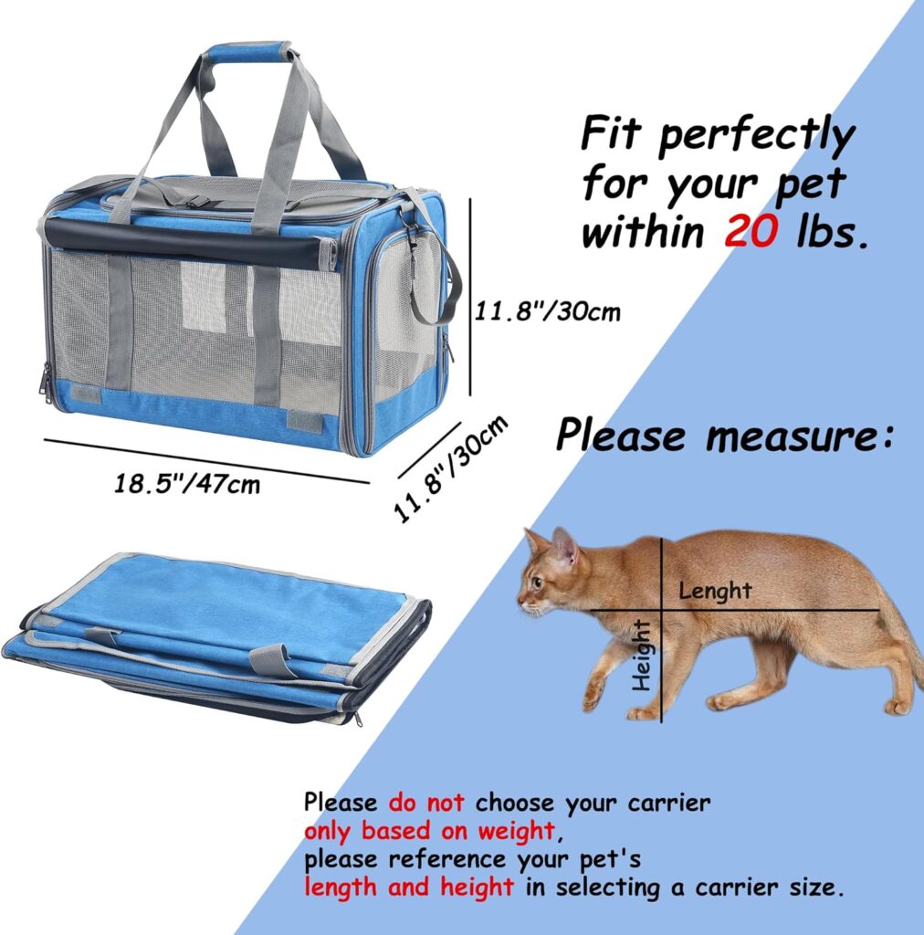 Large cat carrier dog soft-sided carrier (large_blue) review