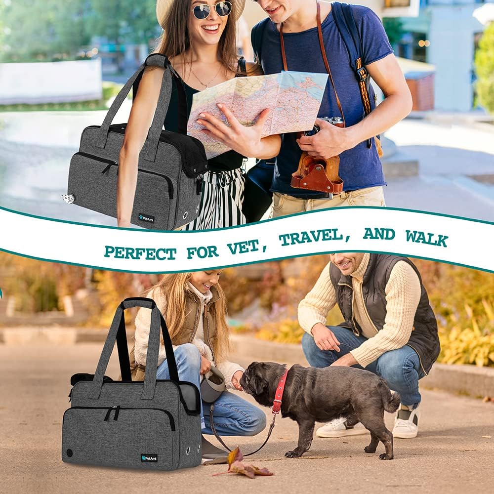 PetAmi Small Dog Purse Carrier, Soft-Sided Pet Carrier Bag with Pockets, Portable Puppy Cat Travel Handbag Tote, Airline Approved Breathable Mesh, Poop Bag Dispenser, Sherpa Bed, Max 18 lbs, Dark Gray PetAmi Small Dog Purse Carrier, Soft-Sided Pet Carrier Bag with Pockets, Portable Puppy Cat Travel Handbag Tote, Airline Approved Breathable Mesh, Poop Bag Dispenser, Sherpa Bed, Max 18 lbs, Dark Gray