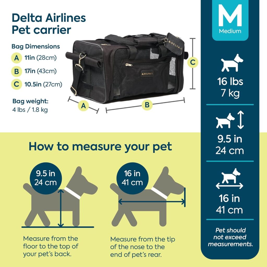 Sherpa Delta Airlines Travel Pet Carrier, Airline Approved Guaranteed On Board - Black, Medium Sherpa delta airlines travel pet carrier review