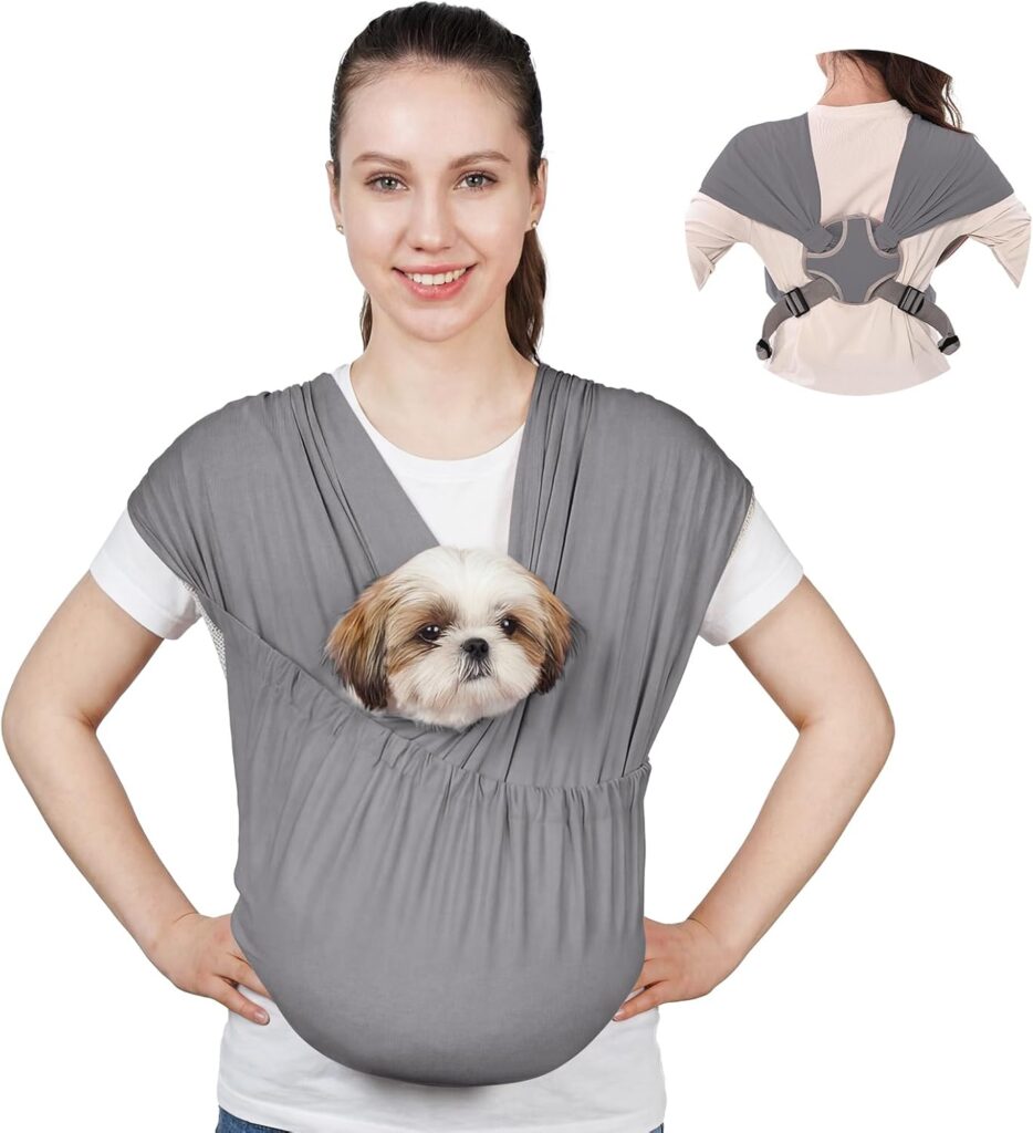 Supet dog sling carrier small pets (grey, regular)