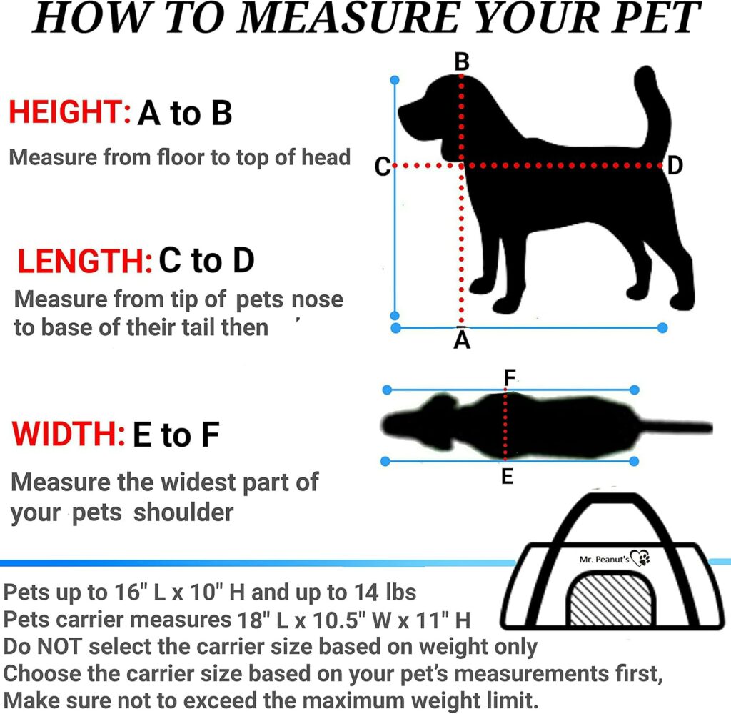 Mr. Peanuts Expandable Airline Approved Soft Sided Pet Carrier, Luxury Travel Tote with Premium Auto Self Locking Zippers, Plush Faux Fleece Bedding with Sturdy Plywood Base, 18LX10.5WX11 H Mr. peanut's expandable airline approved soft-sided pet carrier