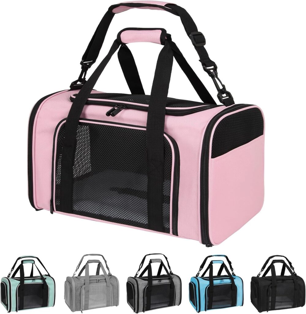 Carriers Soft-Sided Pet Carrier Pink for Medium Large Cats Dogs Undertake 35Lbs,Ventilated Mesh Windows,Top Load Cat Carrier with Airline Approved(X-Large,Pink) Carriers Soft-Sided Pet Carrier Pink for Medium Large Cats Dogs Undertake 35Lbs,Ventilated Mesh Windows,Top Load Cat Carrier with Airline Approved(X-Large,Pink)