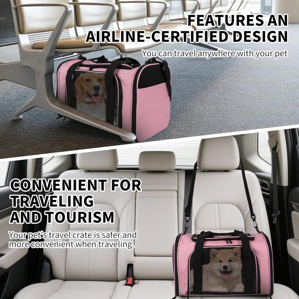Carriers Soft-Sided Pet Carrier Pink for Medium Large Cats Dogs Undertake 35Lbs,Ventilated Mesh Windows,Top Load Cat Carrier with Airline Approved(X-Large,Pink) Carriers Soft-Sided Pet Carrier Pink for Medium Large Cats Dogs Undertake 35Lbs,Ventilated Mesh Windows,Top Load Cat Carrier with Airline Approved(X-Large,Pink)