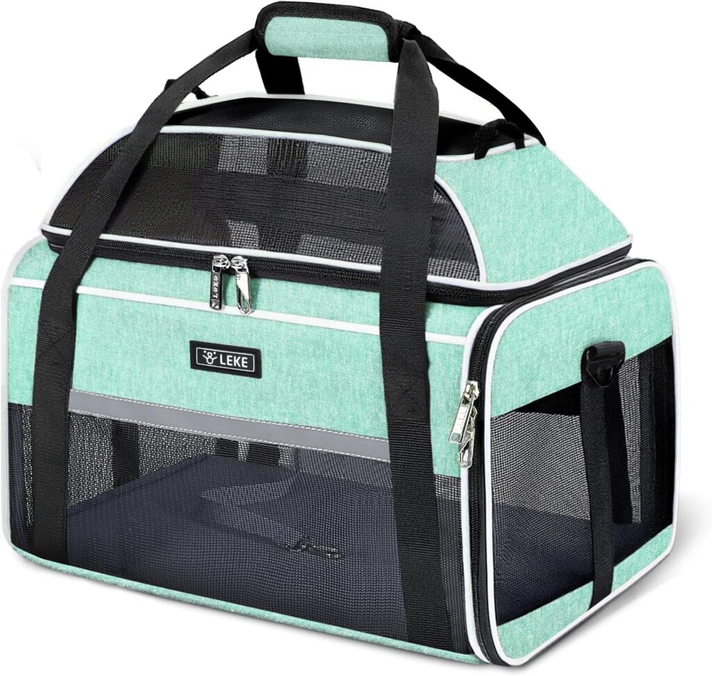 Lekereise Top-Expandable Pet Carrier 18x13x9.5 Inch Southwest Frontier Airline Approved Soft Sided Underseat to 15lbs Travel Carriers for Small Cats Dogs with Locking Safety Zippers Anti-Scratch Mesh Lekereise Top-Expandable Pet Carrier 18x13x9.5 Inch Southwest Frontier Airline Approved Soft Sided Underseat to 15lbs Travel Carriers for Small Cats Dogs with Locking Safety Zippers Anti-Scratch Mesh