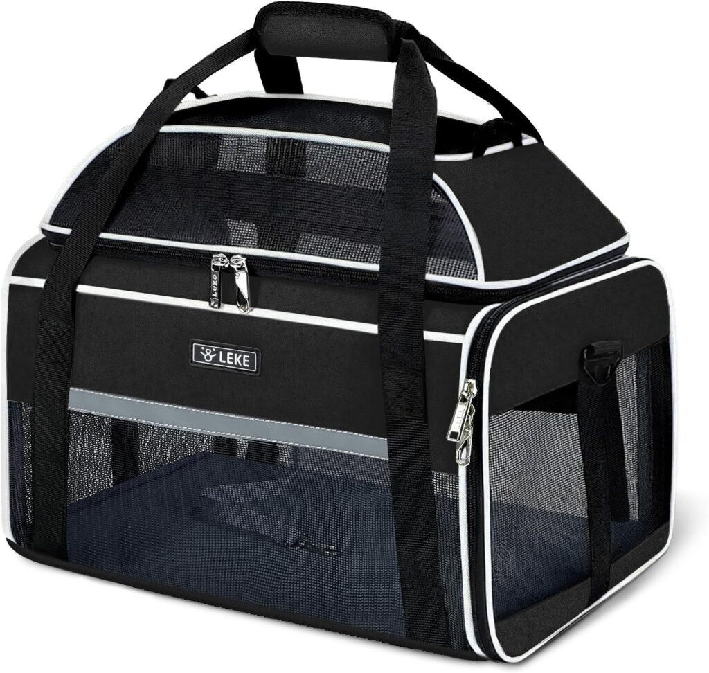 Lekereise Top-Expandable Pet Carrier 18x13x9.5 Inch Southwest Frontier Airline Approved Soft Sided Underseat to 15lbs Travel Carriers for Small Cats Dogs with Locking Safety Zippers Anti-Scratch Mesh Lekereise Top-Expandable Pet Carrier 18x13x9.5 Inch Southwest Frontier Airline Approved Soft Sided Underseat to 15lbs Travel Carriers for Small Cats Dogs with Locking Safety Zippers Anti-Scratch Mesh