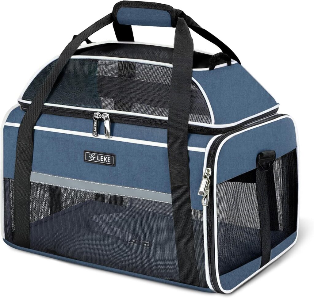 Lekereise Top-Expandable Pet Carrier 18x13x9.5 Inch Southwest Frontier Airline Approved Soft Sided Underseat to 15lbs Travel Carriers for Small Cats Dogs with Locking Safety Zippers Anti-Scratch Mesh Lekereise Top-Expandable Pet Carrier 18x13x9.5 Inch Southwest Frontier Airline Approved Soft Sided Underseat to 15lbs Travel Carriers for Small Cats Dogs with Locking Safety Zippers Anti-Scratch Mesh