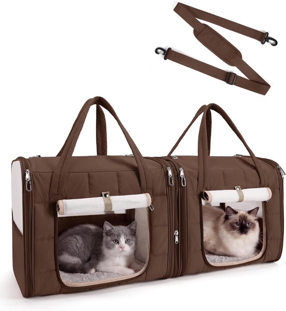 BAGSMART Double Cat Carrier for Cats, Large Soft Pet Carriers for Travel review
