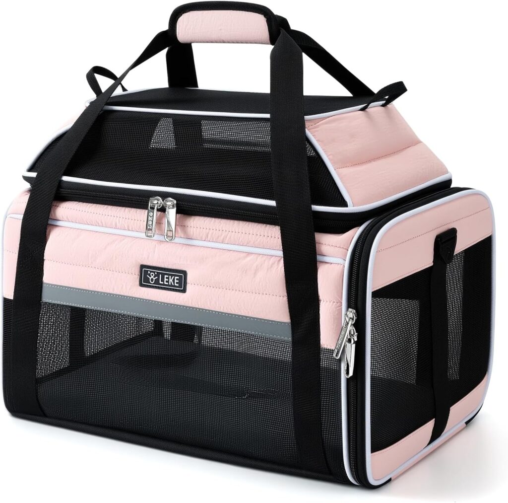 https://www.amazon.com/dp/B0FRFVJM22 - Product Name: Lekereise Top-Expandable Pet Carrier 17x11x9.5 Inch Alaska Hawaiian Airline Approved Soft Sided Underseat to 12lbs Travel Carriers for Small Dogs and Cats with Locking Safety Zippers Anti-Scratch Mesh review