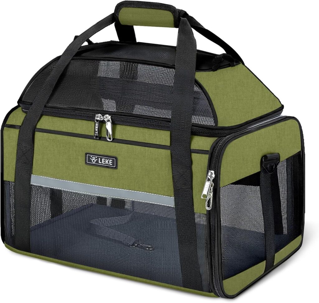 Product Name: Lekereise Top-Expandable Pet Carrier 17x11x9.5 Inch Alaska Hawaiian Airline Approved Soft Sided Underseat to 12lbs Travel Carriers for Small Dogs and Cats with Locking Safety Zippers Anti-Scratch Mesh review
