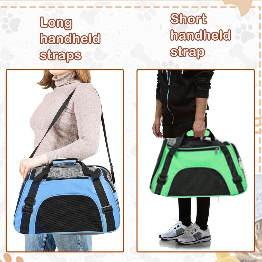 6 Pcs Cat Carrier 16.9 x 9.6 x 8.3 Inch Portable Soft-Sided Pet Carrying Bag Comfortable Foldable Bag for Small Pet Travel