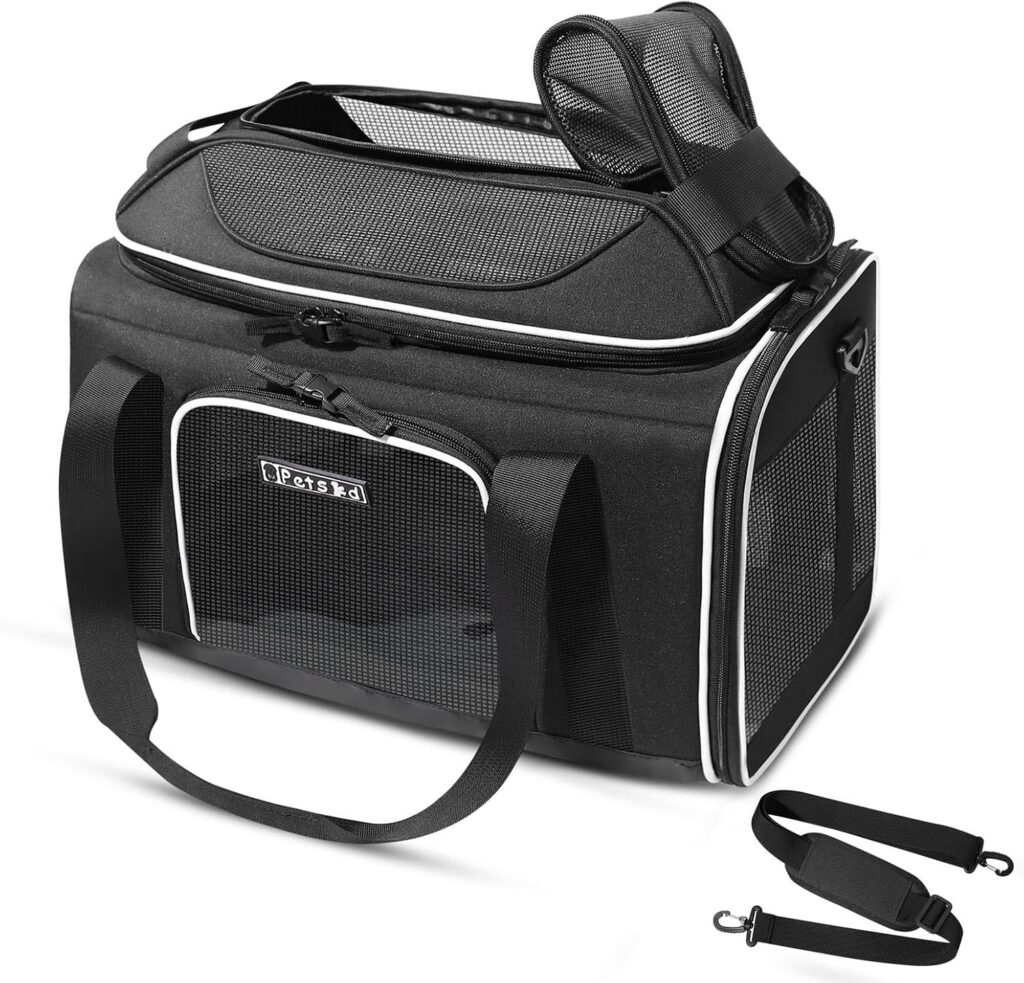 https://www.amazon.com/dp/B0BKJYPGLG - Petskd Top-Expandable Small Pet Carrier 18"x11"x11" Airline Approved