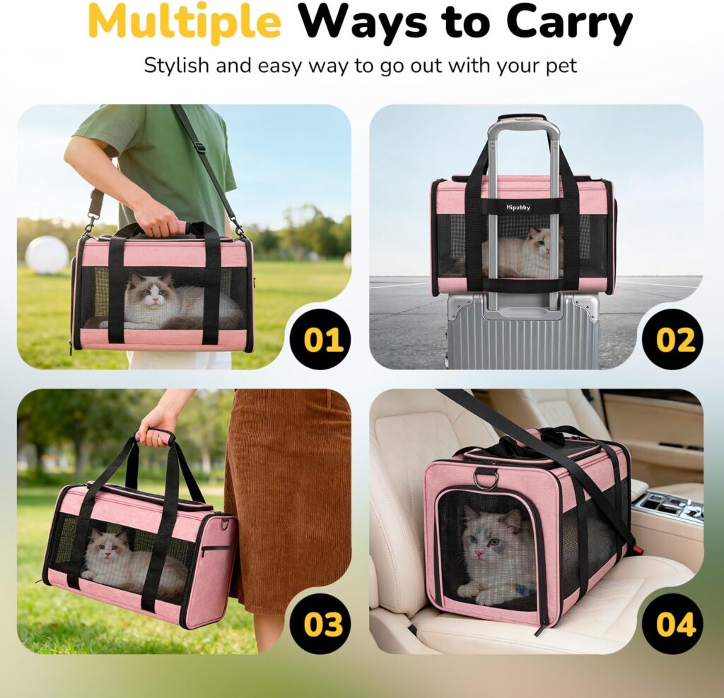 https://www.amazon.com/dp/B0GL2BCMQP - Hipubby Cat Carrier Dog Carrier for Pets Up to Lbs, Soft-Sided Pet Travel Carrier for Cats and Small Dogs, Airline
