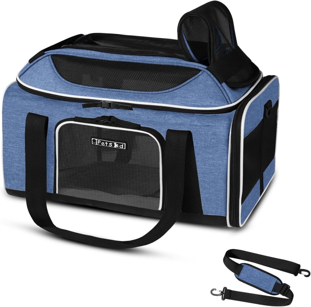 Petskd Top-Expandable Small Pet Carrier 18"x11"x11" Airline Approved