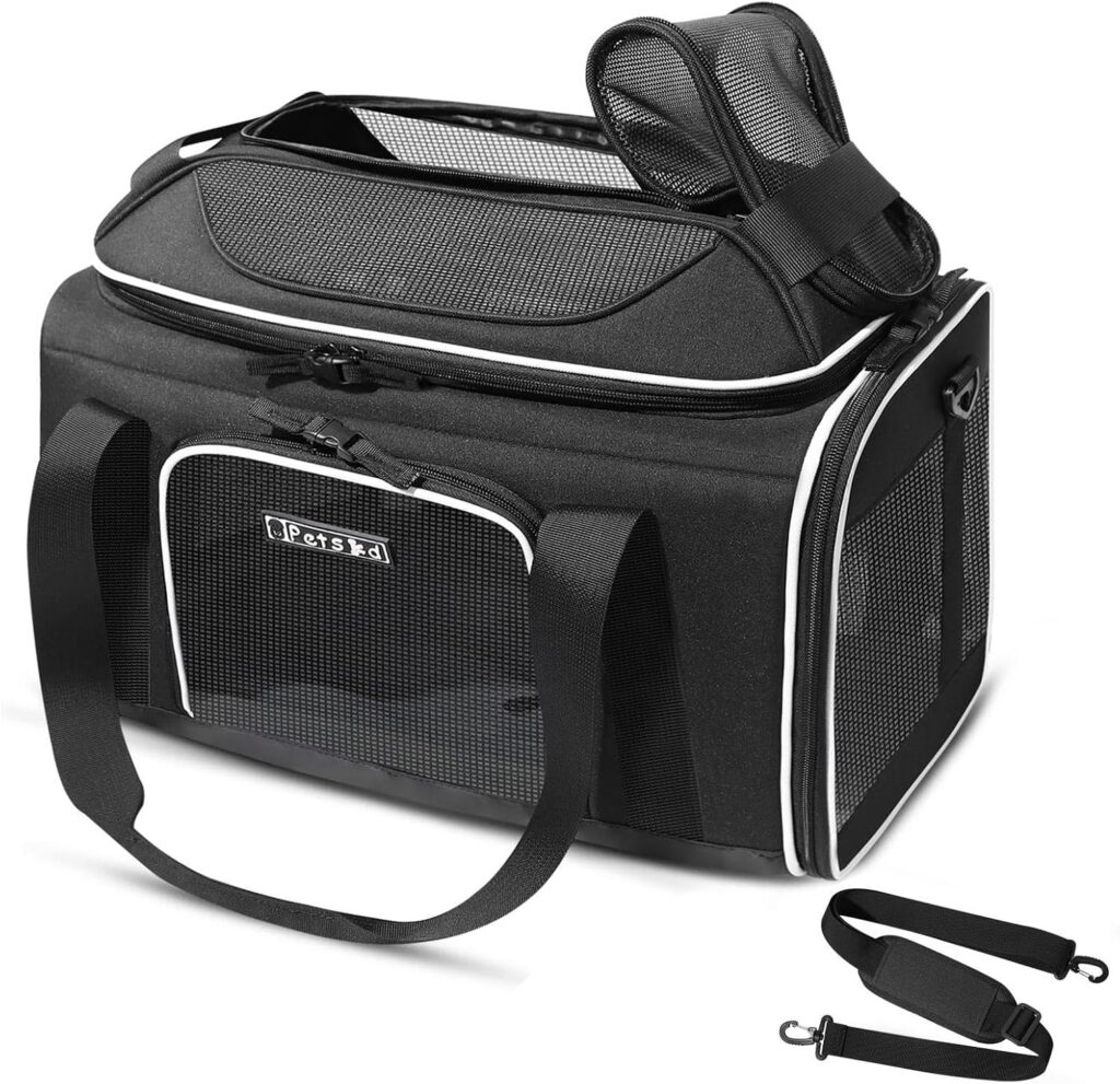 Petskd Top-Expandable Small Pet Carrier 18"x11"x11" Airline Approved