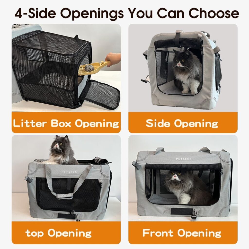 Product Name: Extra Large Expandable Cat Carrier Soft Sided for Car, Portable Small Dog Carrier for Cats, 24"x16.5"x16" Road Travel Folding Comfortable Design with Litter Box and Bowl review