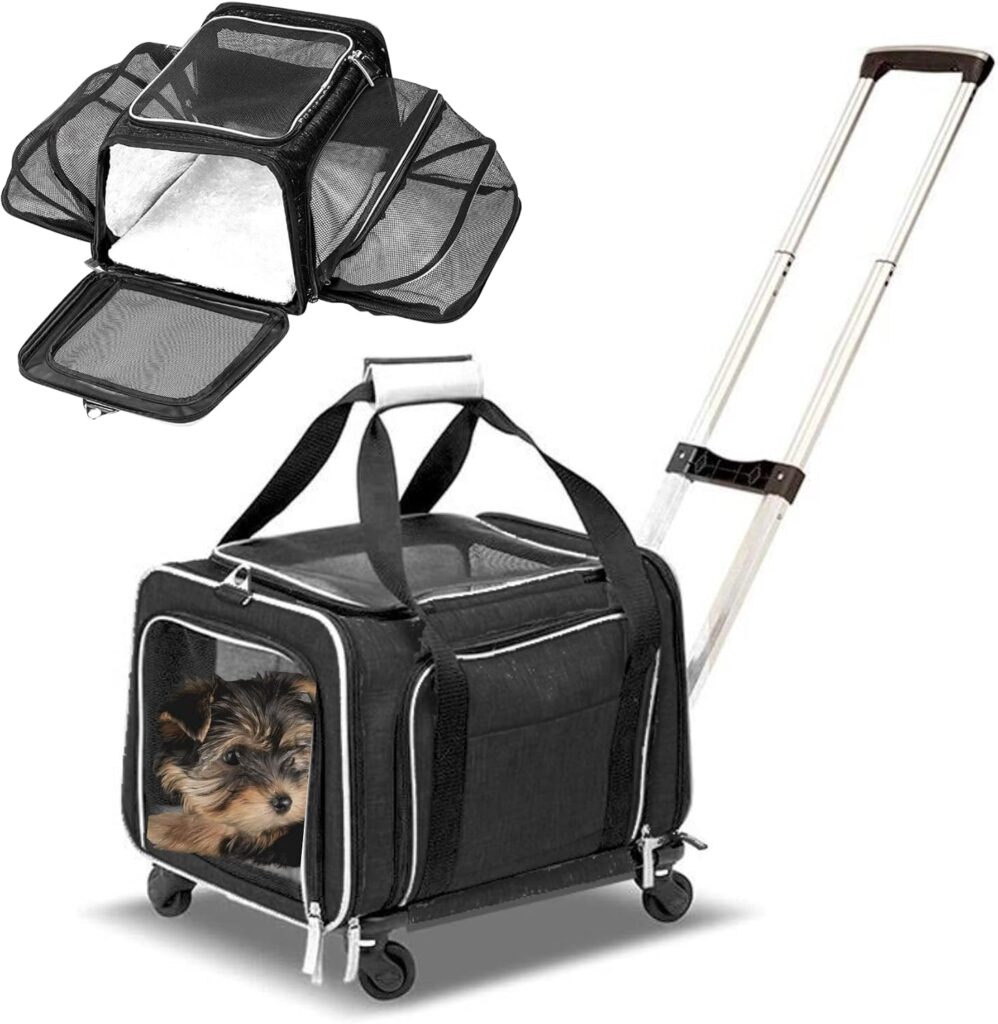 RUFF LIFE Airline Approved Expandable Premium Pet Carrier on Wheels- Two Sided Rolling Carrier- Designed for Dogs & Cats- Extra Spacious Soft Lined Carrier! (Black) (RL-PET-CARRIER-WHEELS) review